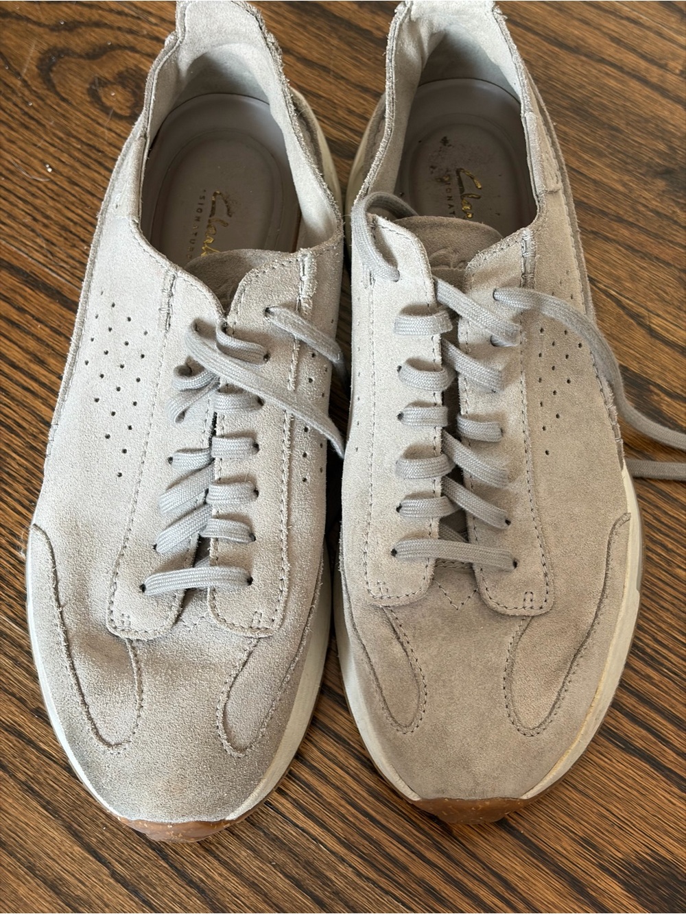 Clarks Men's Suede Sneakers in Light Beige